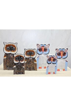 Ahşap 3lü 30 Cm Baykuş Seti 3sutama-6