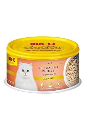 Meo Delite Tahılsız Soslu Tavuk Etli Yetişkin Konserve Kedi Maması 80 Gr