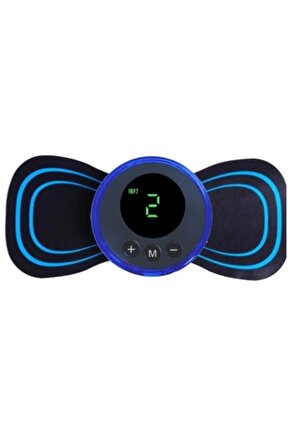 8 Modlu Mini Şarjlı Kelebek LCD Ekran Ems Boyun Omuz Kol Sırt Elektrikli Masaj Bantı Kas Stimülatörü