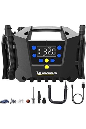 Mc34259 11.1volt2.5ah. Li-ıon 120psi Ayarlanabilir Dijital Basınç Göstergeli Şarjlı Lastik & Yatak