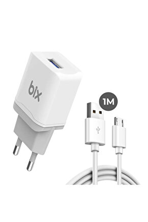 bxm12w usb-a port 10w pd chargıng Adapter & usb-a to mıkro usb cable,Beyaz