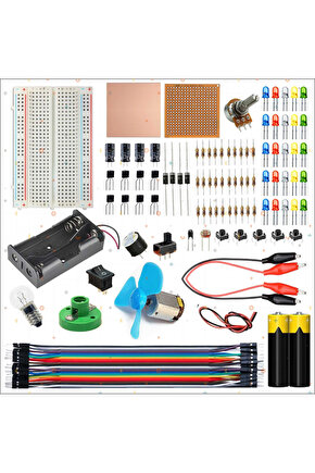 Breaboard Temel Elektrik ve Elektronik Eğitim Set (Lamba Motor ve Breadbord set)