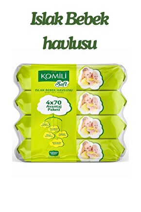 Soft Islak Havlu 70 Yaprak 4lü Paket-