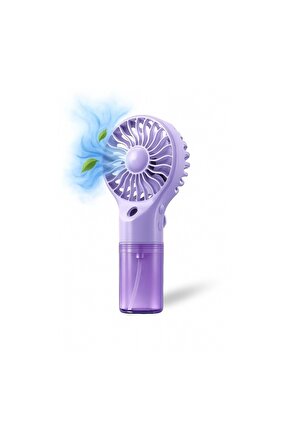 Mor Mini Fan Şarjlı El Fanı Su Püskürtmeli Mini Klima Fan Vantilatör