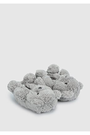 Teddy Kadın,Garson Boy Hayvanlı Panduf Gri 3641