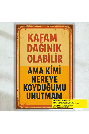 kimi nereye koyduğumu unutmam komik esprili atarlı sözler duvar yazıları retro ahşap poster tablo