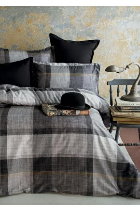 DUNLOE BLACK DİJİTAL BASKI PAMUK SATEN ÇİFT KİŞİLİK NEVRESİM TAKIMI