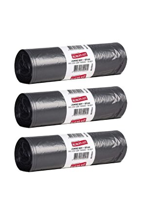 Endüstriyel Jumbo Boy Çöp Poşeti Siyah 10 Lu 80 X 110 Cm X 3 Paket