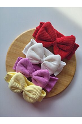 Kız Çocuk & Bebek Kaşkorse Fiyonk Bandana 4lü Set
