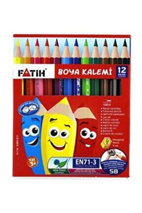 FATİH KURU BOYA KALEM YARIM BOY 12Lİ KUTU