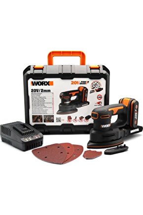 WX822 20Volt 2.0Ah. Li-ion Şarjlı Profesyonel Üçgen Mouse Zımpara