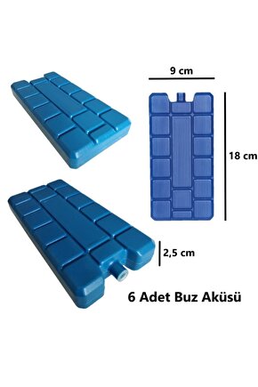 Buz Aküsü 6 Adet Kaliteli Soğuk Tutucu Piknik Plaj Gezi Kamp Outdoor Termos