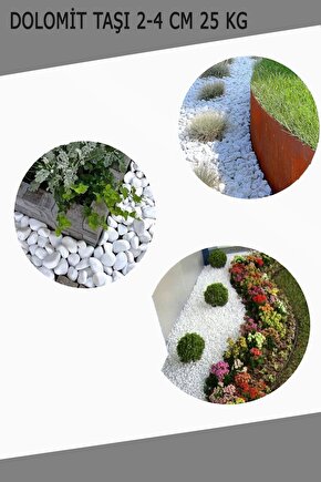 Dolomit Taş 25 Kg 2-4 Cm Dere Taşı Çakıl Taşı Bahçe Süs Taşı Dekoratif Taş
