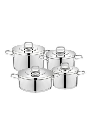 Prime Çelik Tencere Seti-8 Parça-Inox