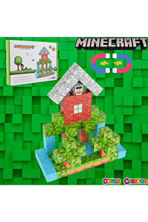 Minecraft Orman Temalı 88 Parça Manyetik Lego Minecraft Manyetik Lego Minecraft Lego Megacraft Lego