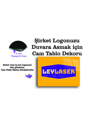 Kişiye Özel Şirket Logolu 4 mm temperli Kırılmaz Cam Tablo, Duvar Süsü, Ofis Duvar Dekoru, Logonuzu