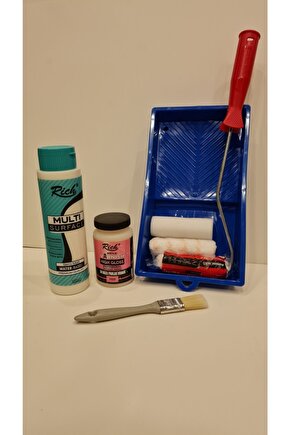 Multi Surface 500cc (750 Gr ) Kardelen Dolap Boyama Seti ( Rulo Takımı + Yumuşak Fırça+ Vernik)