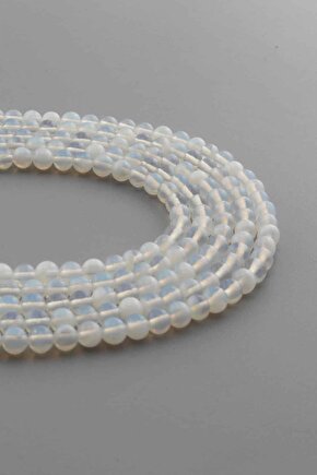 Opal Doğal Taş Parlak Şeffaf Küre Kesim 4mm Dizi [ab]