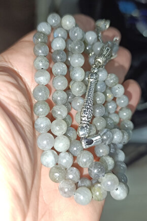 Labradorit Taşı 8 mm 99 lu Namaz ( Dua ) Tesbihi