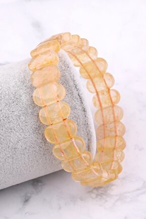 Sitrin Doğal Taş Bileklik 8 X 14 Mm Özel Kesim