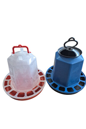 TAVUK YEMLİK 8 KG + TAVUK SULUK 8 LT KEKLİK BILDIRCIN KUŞ TAVUK SULUK TAVUK YEMLİK
