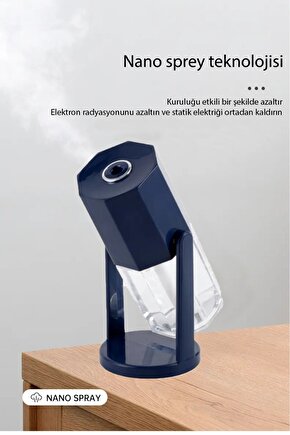 360 Derece Dönebilen USB Şarjlı Hava Nemlendirici Buhar Makinesi