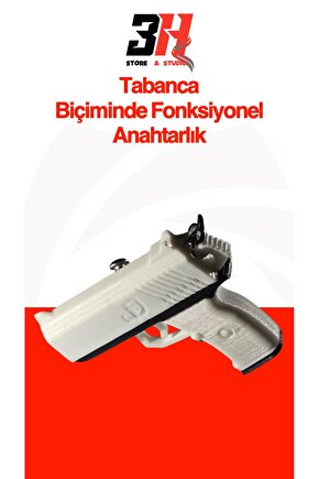 Tabanca Anahtarlık Fonksiyonel Boncuk Atan Silah Şeklinde Oyuncak Anahtarlık