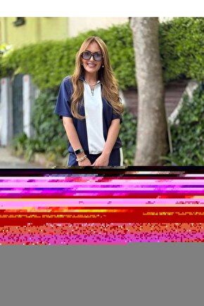 Kadın Modal Kumaş Yakası Fermuarlı şerit Detaylı Takım