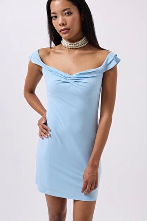 Moda Shop & Butik Büzgü Detay Omuz Askılı Mini Elbise