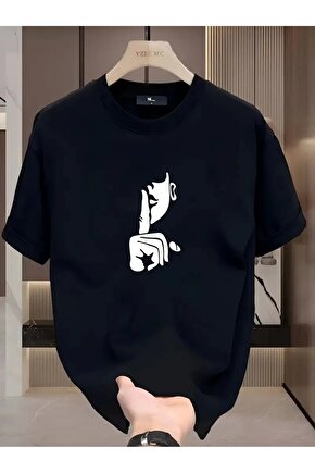 Rahat Bisiklet Yaka Tişört, Yaratıcı Karikatür Baskı - Yumuşak Polyester, Her Mevsim Giyilebilir- Si