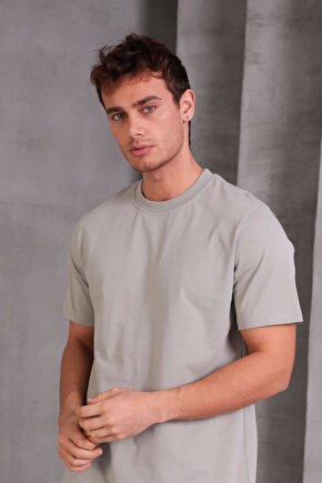 Erkek Relax Fit Bisiklet Yaka %100 Pamuk Rahat Kesim Basic Tişört