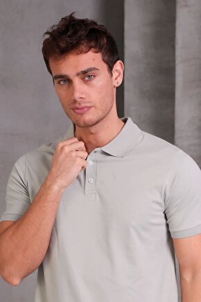 Erkek Slim Fit Pamuklu Yumuşak Doku Nefes Alan Kumaş Yakalı Tişört