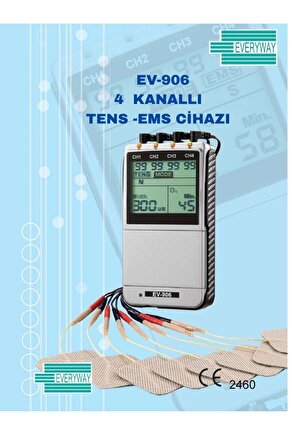 Everyway Ev-906 Portatif Digital 4 Kanallı MasajTensEms Cihazı Aleti Çantalı Adaptörlü