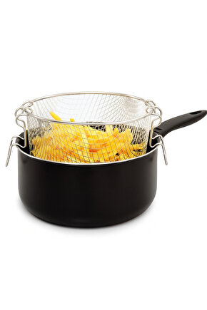 Tek Saplı Teflon Kızartma Tenceresi Kapaksız 22 Cm