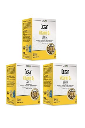 Ocean Vitamin D3 600 Iu 20 ml. Sprey 3 Kutu