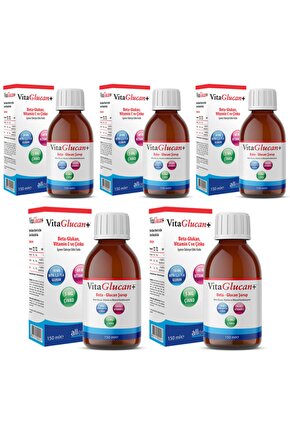 5 Adet Vitaglucan+ 150 Ml Şurup | Beta Glukan + Vitamin C + Çinko
