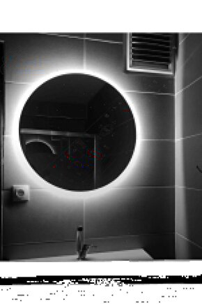 70 cm Beyaz Ledli Yuvarlak Banyo Aynası Makyaj AynasıTrafolu