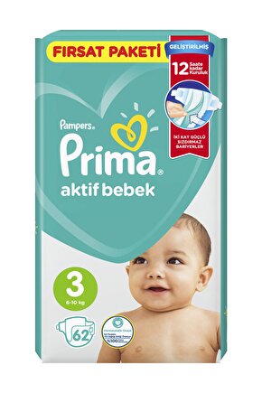 Aktif Bebek Fırsat Paketi Midi 3 No 62li