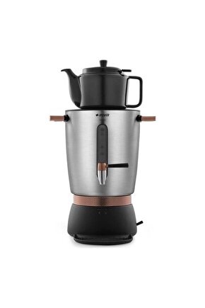 Se 9035 I Inox - Gri Porselen Demlik Semaver