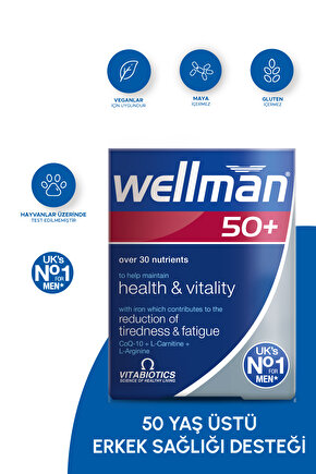 Sibirya Ginsengi, Biotin, D Vitamini, B Complex İçeren 50 Yaş Üzeri Erkek Sağlığı Vitamini 30 Tablet