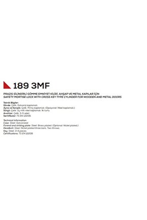 189 3m F Emniyet Kilidi Fiam 45mm