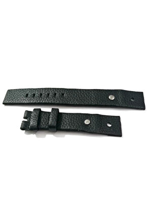 Dizel Uyumlu vidalı Saat Kordonu Hakiki Deri 22 mm  siyah vidalı