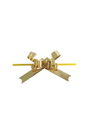 Metalik Gold Çekme Fiyonk Süs 10 Adet