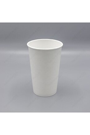 16 Oz Beyaz Karton Bardak 100 Lü Kapaklı