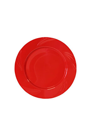 Plastik Tabak Sert Lüks 26 cm (6Adet) Kırmızı