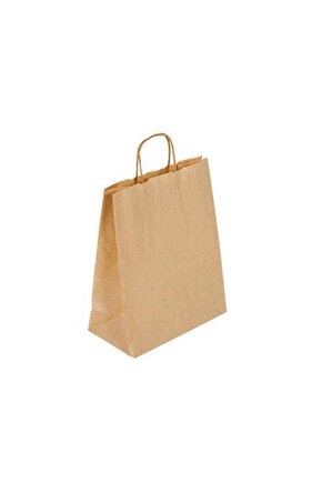 Burgu Saplı Kraft Çanta - 25x12x31 100 Adet,