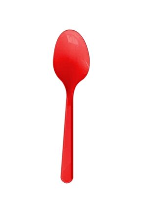 Renk Kırmızı Plastik Sup Kaşık Kullan At 25 Adet (1 PAKET)