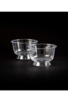 Ayaklı Plastik Tatlı Kabı Ayaklı Kase 130 Cc 50 li