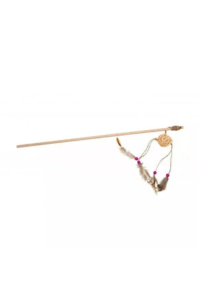 Art Aquael Ecomfy Toy Gaia Rod Tüylü Ahşap Kedi Oltası Oyuncağı 50 Cm Lab