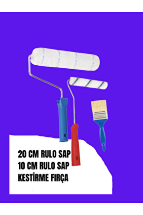 Boyacı Seti 20cm İç Dış Rulo Sap + 10cm İç Dış Rulo Sap + Kestirme Fırçası